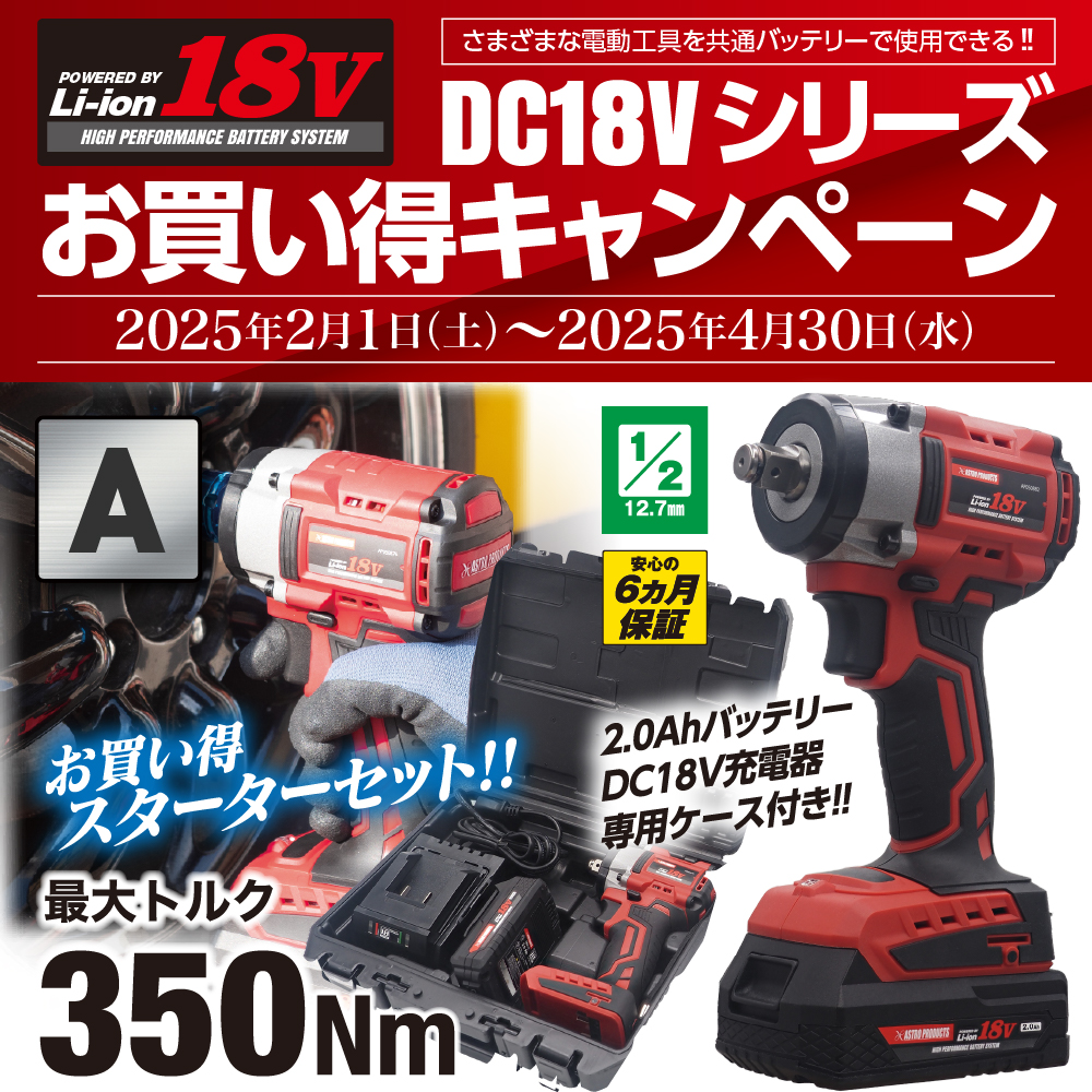 DC18V 充電式 1/2DR インパクトレンチセット IW876-350N-S (A+C～U)