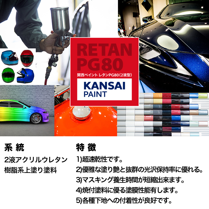 関西ペイント PG80調色 ウレタン塗料 ミツビシ 自動車純正色 1kg (原液) / 工具・DIY用品通販のアストロプロダクツ