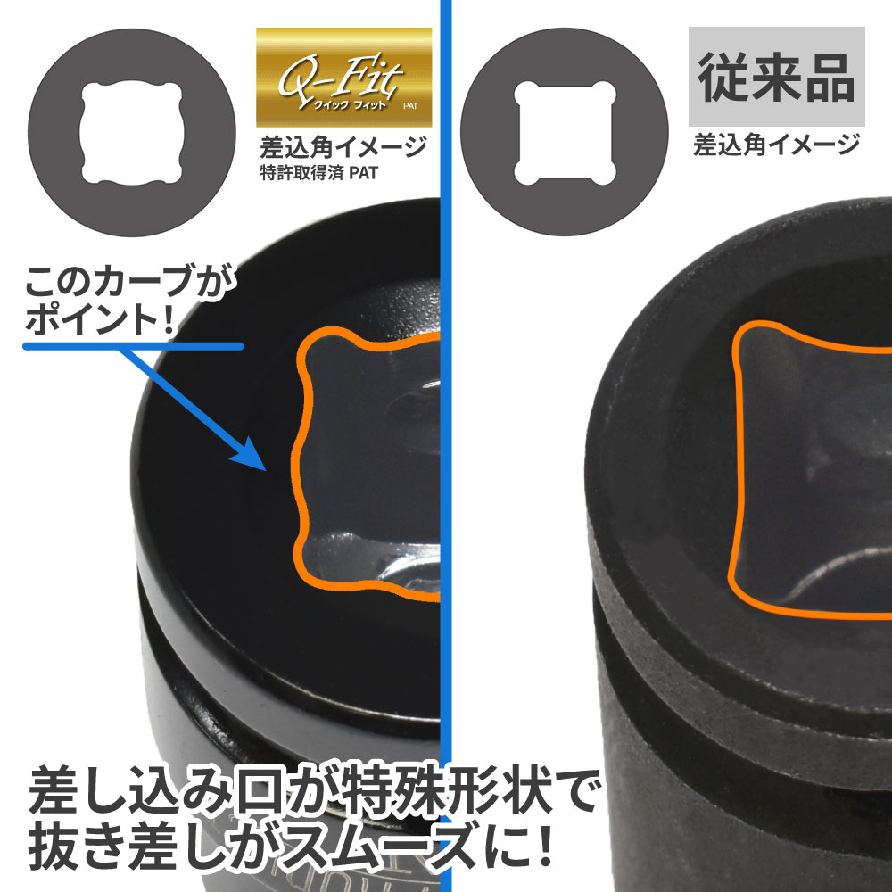 AP Q-Fit 1/2DR インパクトディープソケット 15mm｜工具・DIY用品通販のアストロプロダクツ