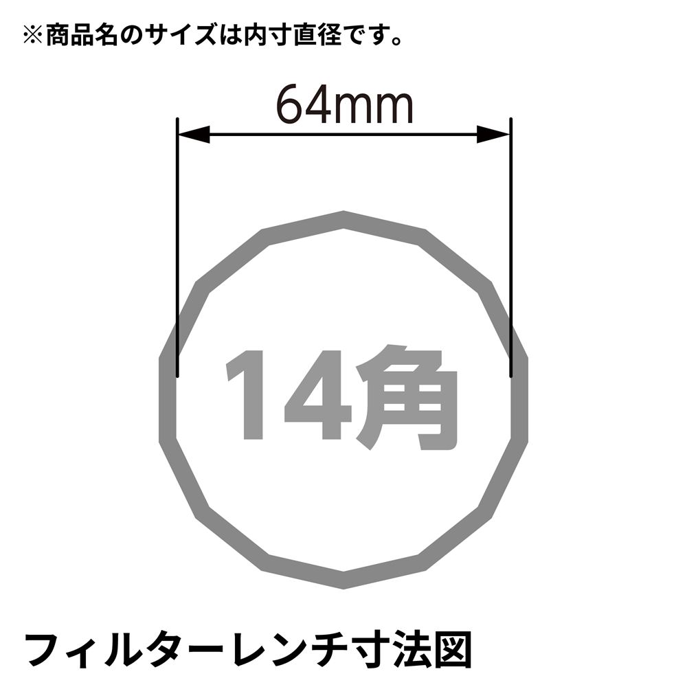 AP オイルフィルターカップレンチ 64mm 14角｜工具・DIY用品通販のアストロプロダクツ