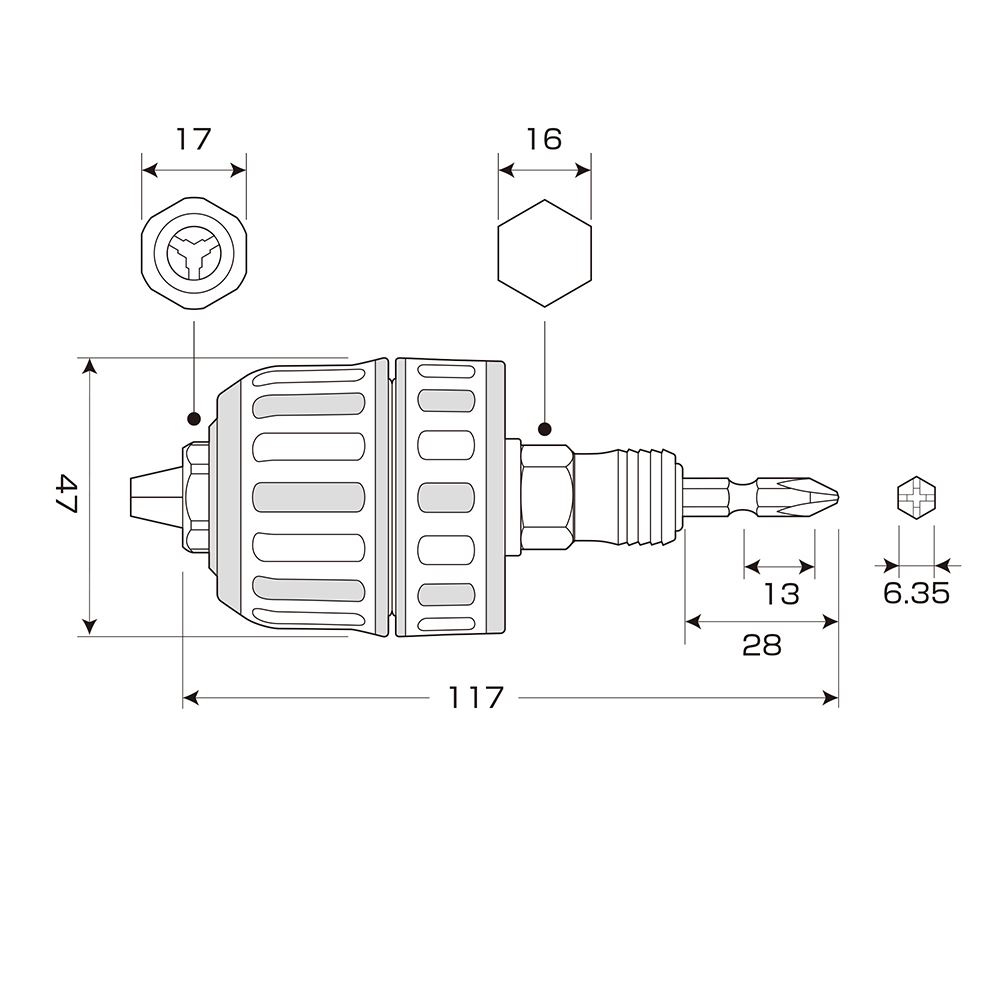 ANEX AKL-190E ビット交換式ラバードリルチャック 1.0-10mm｜工具・DIY用品通販のアストロプロダクツ